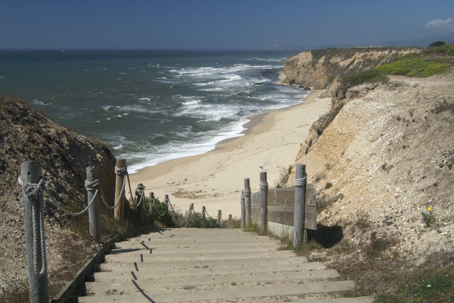 Staircase leading to beach