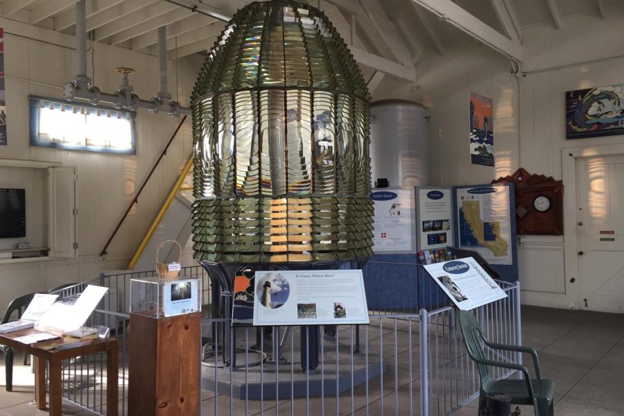 The first-order Fresnel lens is now in the Fog Signal Building.