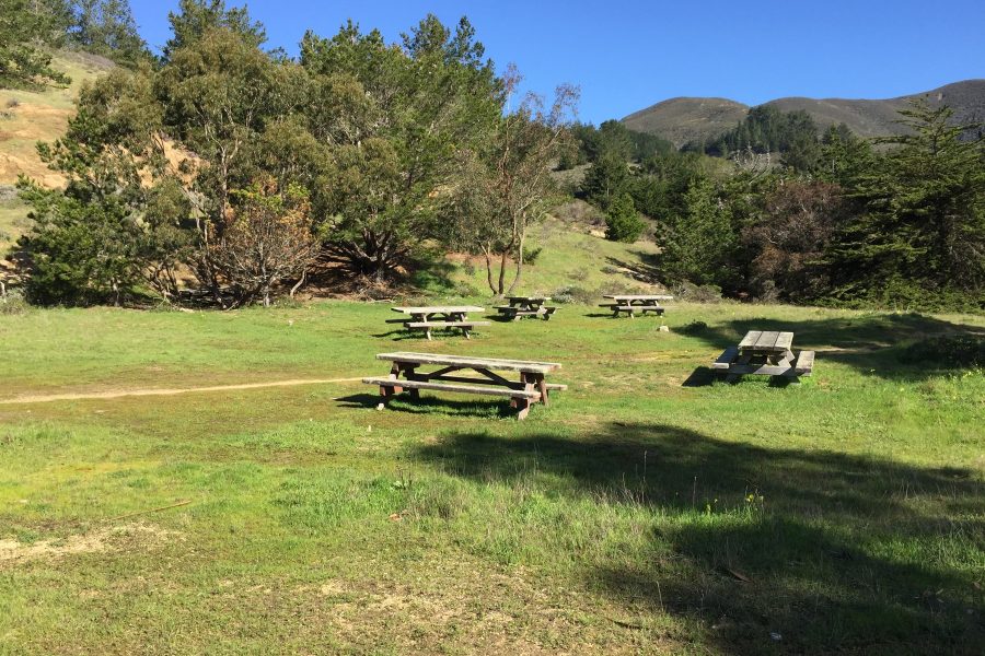 The McNee Ranch picnic area is on the flanks of the mountain.